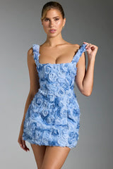 dresses : Elena – Robe courte moulante avec appliqué rose 3D sculpté in van Seroa