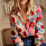 top blouses : Isabelle – Blouse à imprimé floral éclatant avec une touche bohème chic in van Seroa