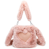 bags : Stella | Sac à Main Femme Moelleux en Forme de Cœur in Rose 22x22x4CM van Seroa