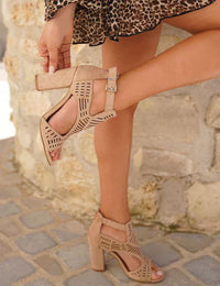 Sandales Femme Cuir Talon Bloc sandals Accessoires Mode