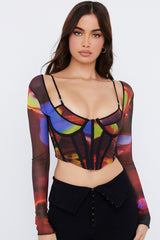 top blouses : Beatrice | Haut en Mesh Artistique pour Femme in van Seroa