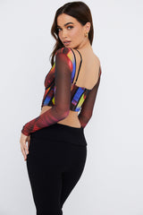 top blouses : Beatrice | Haut en Mesh Artistique pour Femme in van Seroa