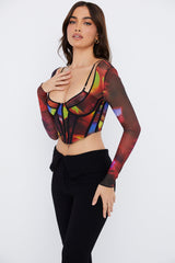top blouses : Beatrice | Haut en Mesh Artistique pour Femme in van Seroa