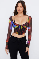 top blouses : Beatrice | Haut en Mesh Artistique pour Femme in van Seroa
