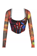 top blouses : Beatrice | Haut en Mesh Artistique pour Femme in van Seroa