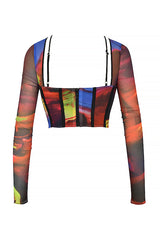 top blouses : Beatrice | Haut en Mesh Artistique pour Femme in van Seroa