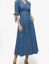 Langes Jeanskleid für Damen, Denim-Modeaccessoires