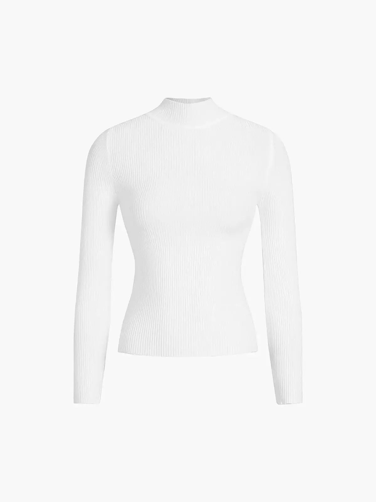 top blouses : Chloe - Haut Col Roulé Côtelé Chic et Ajusté in van Seroa