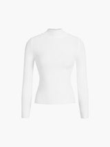 top blouses : Chloe - Haut Col Roulé Côtelé Chic et Ajusté in van Seroa