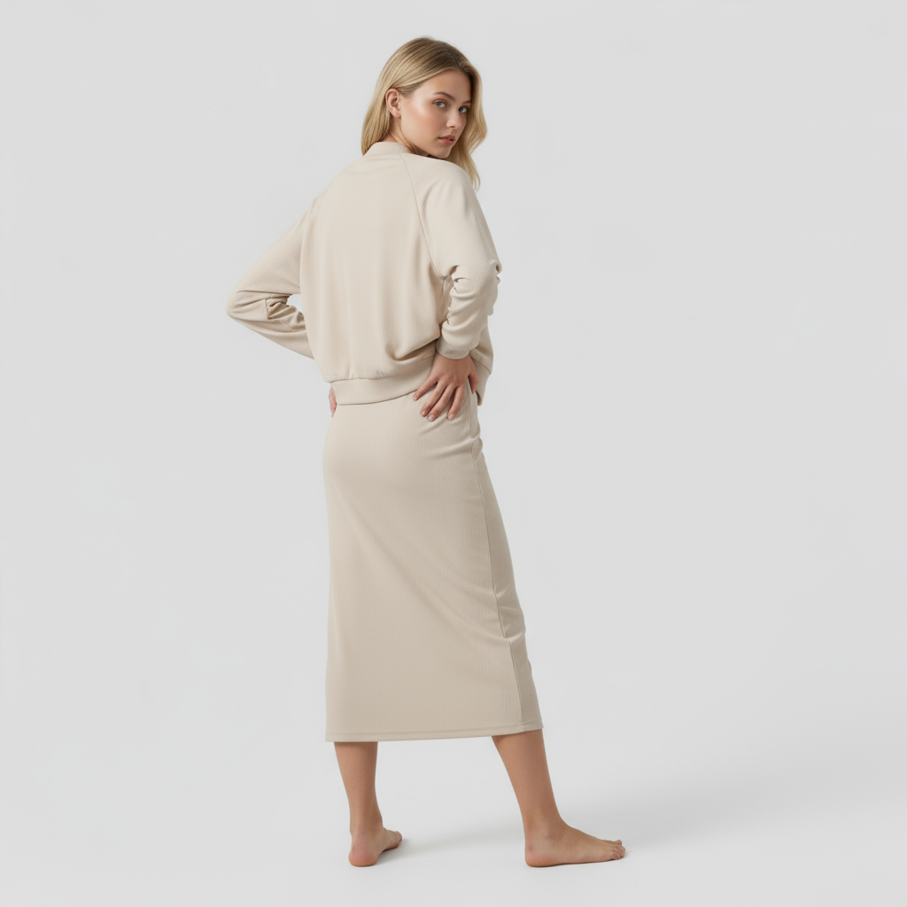 Maren | Ensemble Femme Chic Midi Robe et Bomber