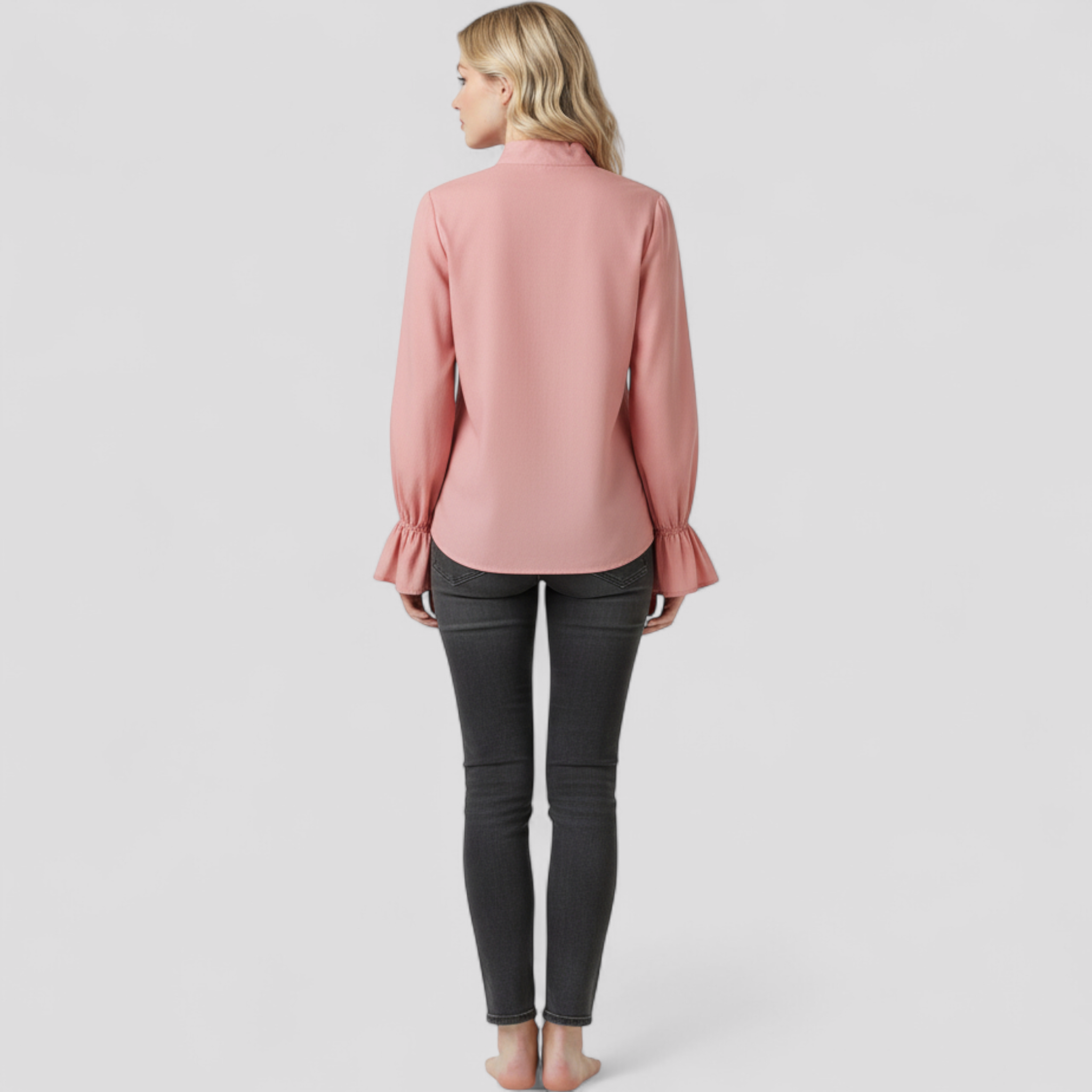 Céleste – Blouse Élégante à Volants avec Manches Statement