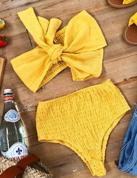 Bikini Femme Bandeau Doré Élégant Maillots de bain pour femmes