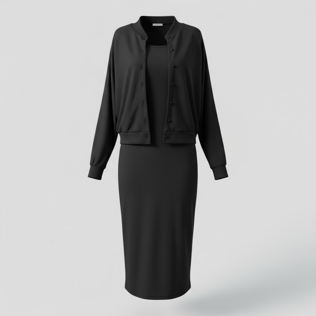 Maren | Ensemble Femme Chic Midi Robe et Bomber