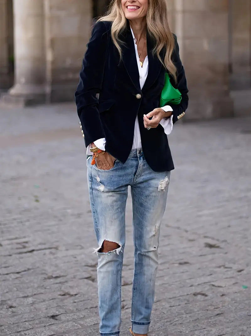 Blazer Élégant en Velours pour Femme 2
