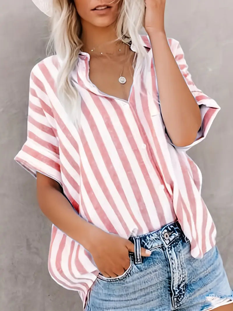 Blouse Femme Ample à Rayures Élégante 4