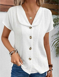 Blouse Femme Ample Boutonnée Chemisiers Coton Léger