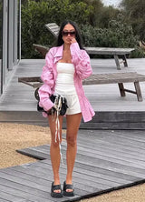 Blouses : Azelie | Blouse Femme Tissée ÉléGante Ajustée in Rose van Seroa
