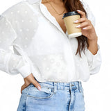 Blouses pour femmes : Amalie | Blouse Femme à Pois en Tissu Léger in van Seroa