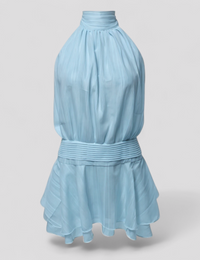 Mini-Chiffonkleid aus Polyester für Damen, femininer Modestil
