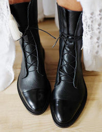 Bottes Femme en Cuir Noir à Talon Haut 10 cm - Élégance & Confort
