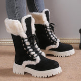 Bottes Hiver Femme Élégantes Mi-Mollet Noires 2