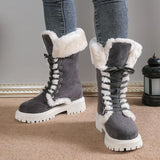 Bottes Hiver Femme Élégantes Mi-Mollet Noires 4