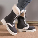 Bottes Hiver Femme Élégantes Mi-Mollet Noires 5