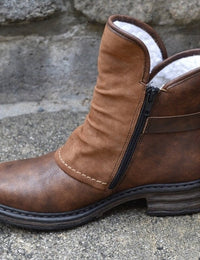 Halbhohe Winterstiefel für Damen mit Reißverschluss