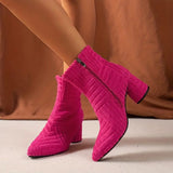 Bottes Noires Femme Élégantes à Talon Bloc 0