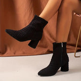 Bottes Noires Femme Élégantes à Talon Bloc 1