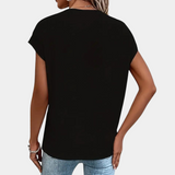 top blouses : Sophie – T-Shirt Décontracté à Manches Courtes et Coupe Ample in van Seroa