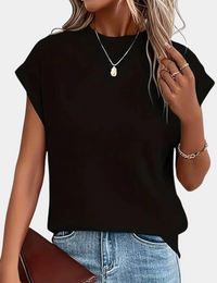 T-Shirt Décontracté à Manches Courtes et Coupe Ample Femme Denim