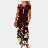dresses : Anne – Élégante robe longue bohème imprimée avec poches in van Seroa
