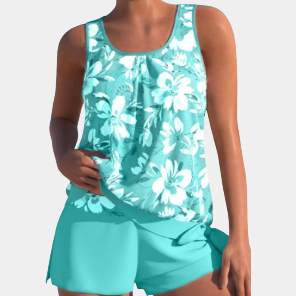 dresses : Lucia – Ensemble estival décontracté à imprimé floral et coupe légère in Bleu van Seroa