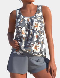 Legeres sommerliches Set mit Blumenmuster und leichtem Schnitt Damen