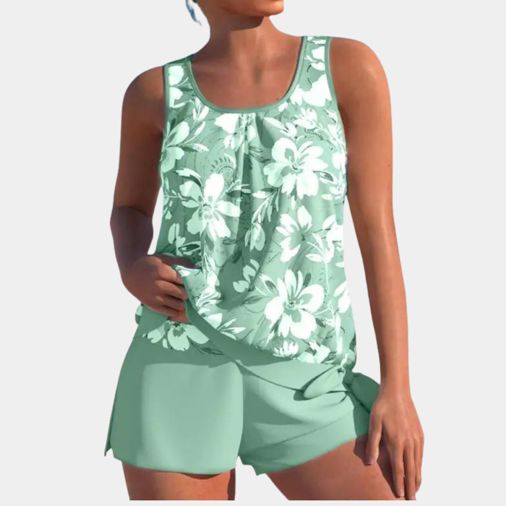 dresses : Lucia – Ensemble estival décontracté à imprimé floral et coupe légère in Vert van Seroa