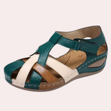 sandals : Lydia – Sandales compensées confortables à brides multiples pour un port toute la journée in Vert van Seroa