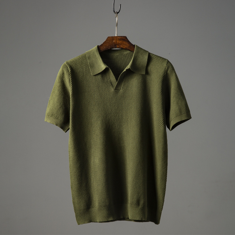other : Lukas – Polo Homme Haut de Gamme en Maille Texturée in Vert van Seroa