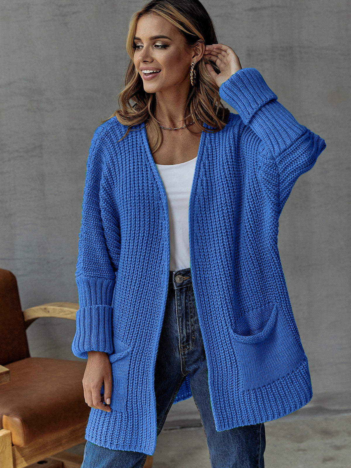 Cardigan Ample en Coton pour Femme 11