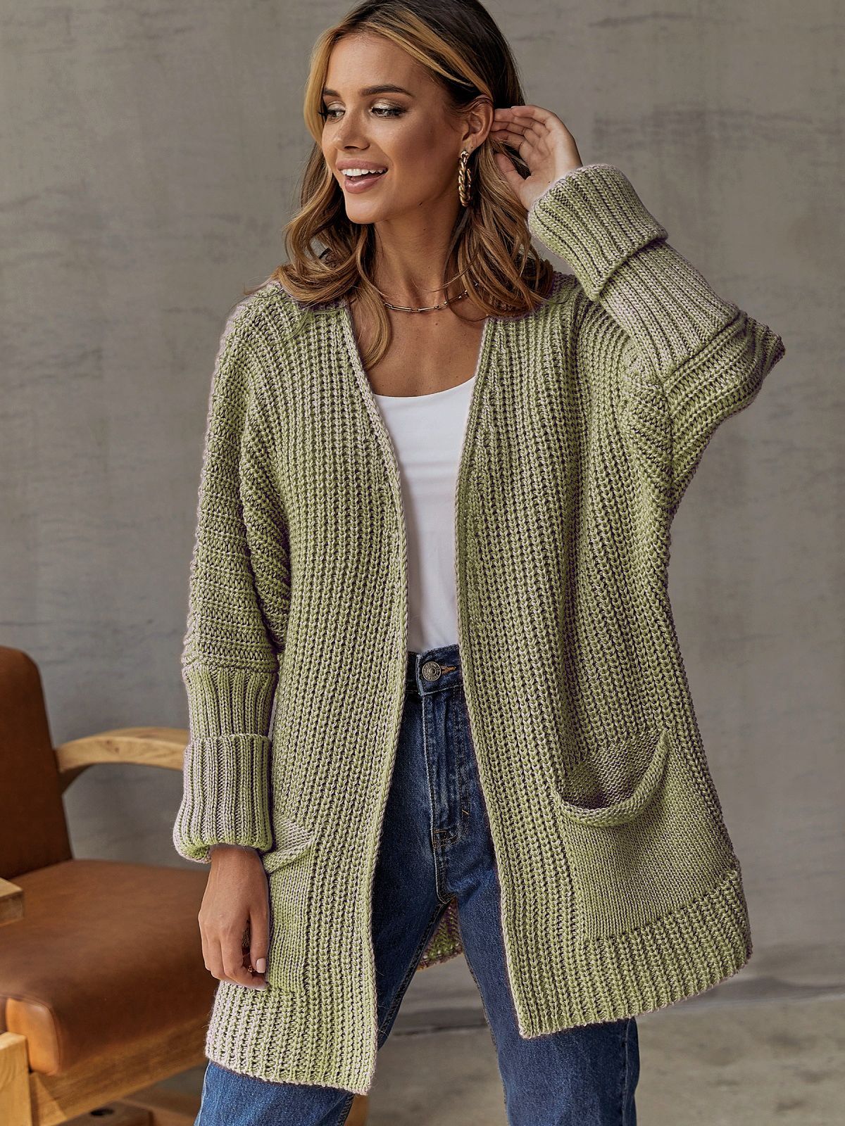 Cardigan Ample en Coton pour Femme 9