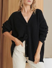 Damenweste aus Strick, lässige Passform, Cardigan