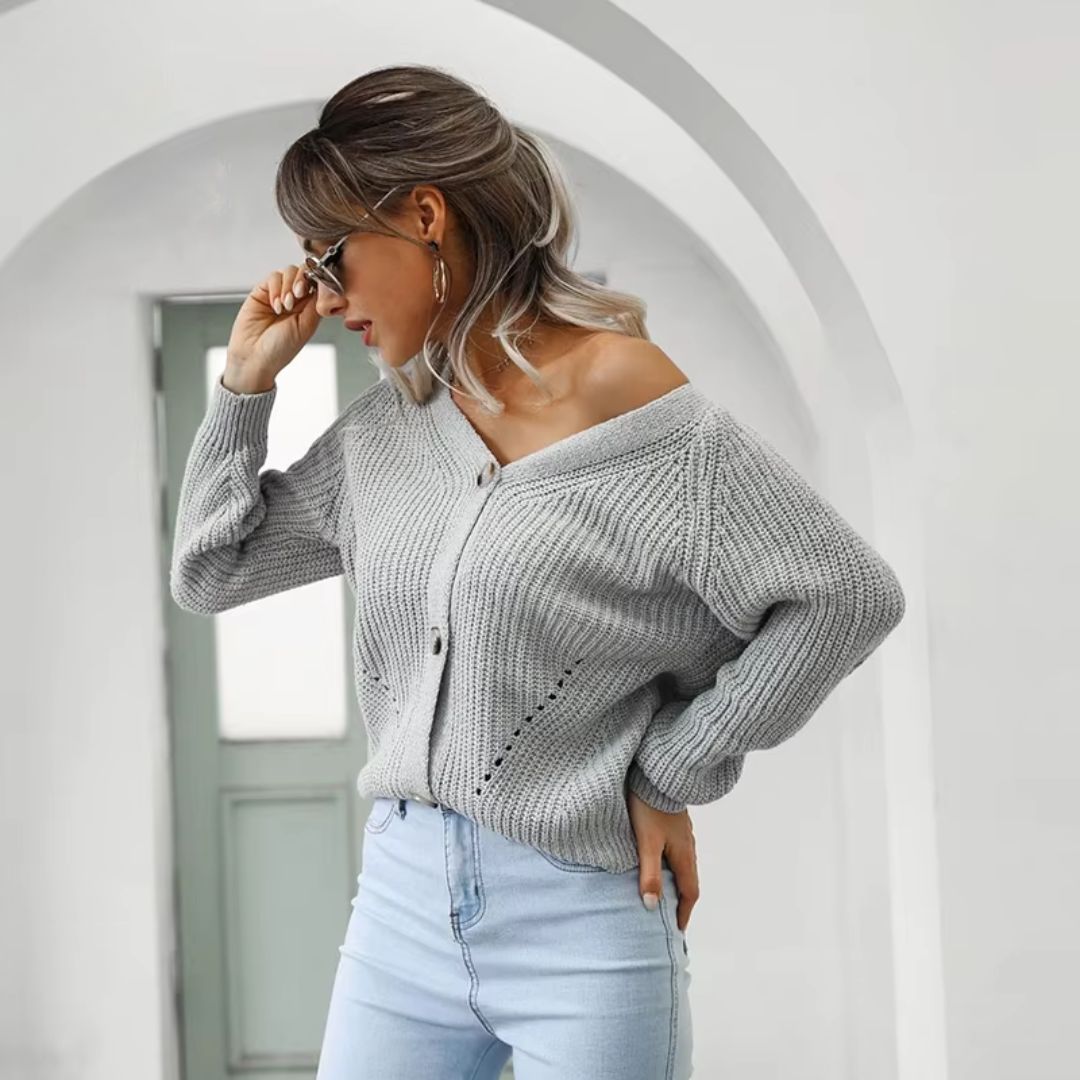 Cardigan Femme Chic à Boutons Oversize 2
