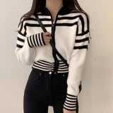 Cardigan Femme Chic à Rayures Contrastées 8