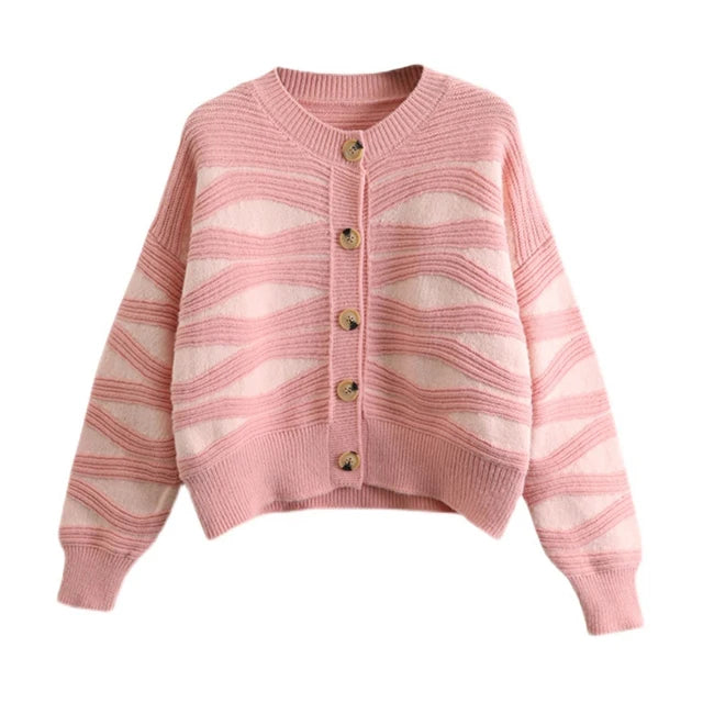 Cardigan Femme Chic à Rayures Élégant 2