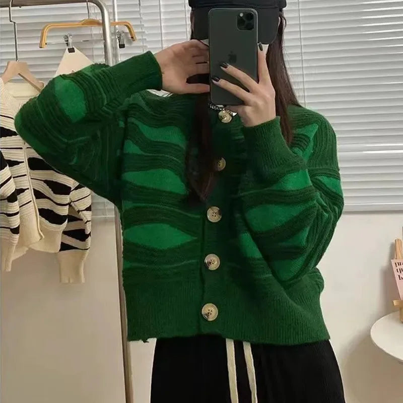 Cardigan Femme Chic à Rayures Élégant 6