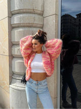 Cardigan Femme Coloré à Manches Bouffantes 4