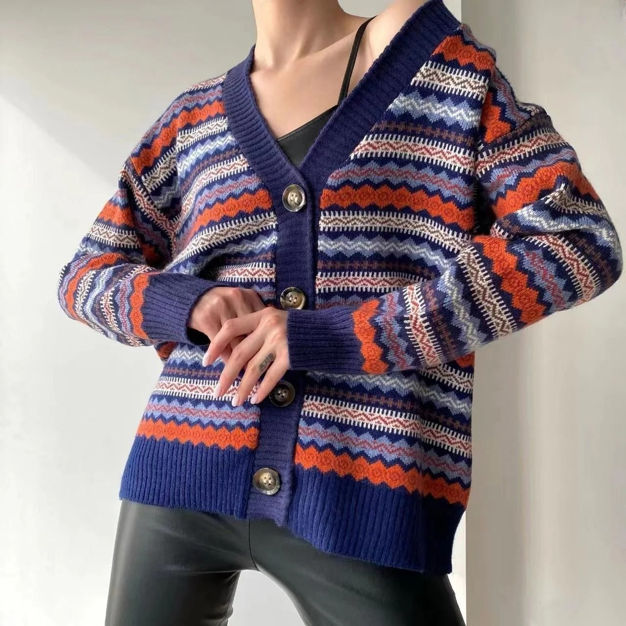 Cardigan Femme Décontracté Col en V 0