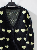 Cardigan Femme Doux à Motif de Cœur 4