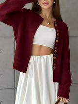 Jennie | Cardigan Femme Élégant Boutonné en Tricot
