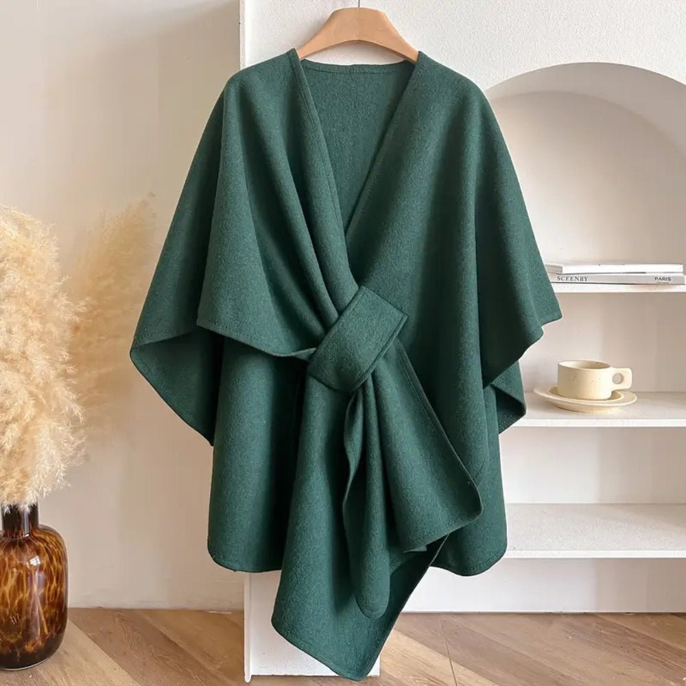 Cardigan Femme Élégant Enveloppant Kaki 5